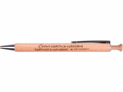 Dřevěná propiska "Cesta k úspěchu..." – Sri Chinmoy