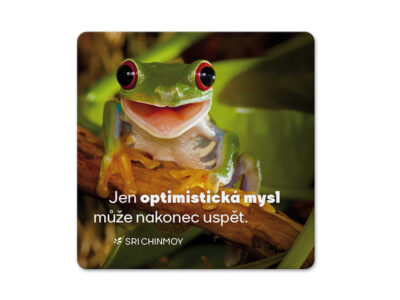 Korkový podtácek s citátem - Jen optimistická mysl může nakonec uspět.